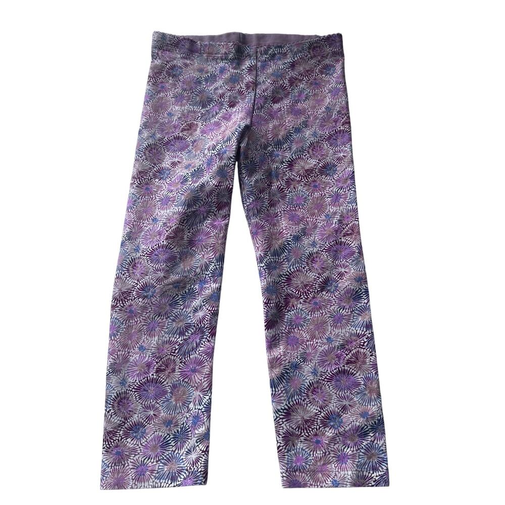 Tea Collection Purple Floral Leggings - Size 8